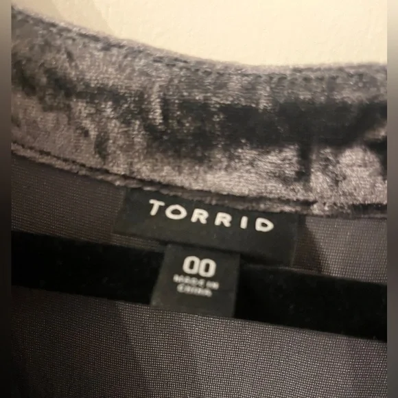 Velvet Embroidered Long Sleeve Blouse - Picture 2 of 4